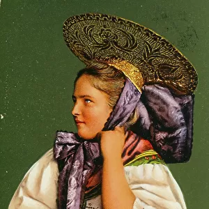 Female portrait in traditional Swiss dress