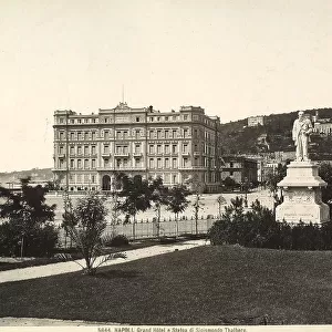 The Grand Hotel and statue of Sigismond Thalberg in Naples