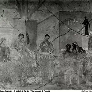 The judgement of Paris. Fresco from Pompeii now kept at the National Archaeological Museum in Naples