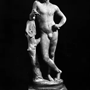 Mercury. Roman era marble sculpture preserved in the Uffizi Gallery in Florence