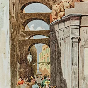 "Napoli - Vico del Sole"; postcard, color printing