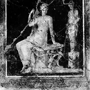 Nude female figure: fresco of a Roman house preserved in the National Museum of Rome, Rome