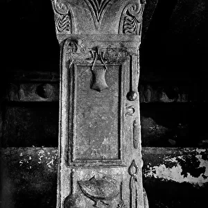 A Pillar in the Tomb of the Reliefs at the Necropolis of Banditaccia, Cerveteri, Rome
