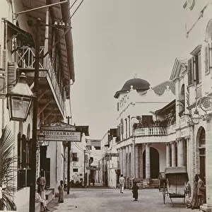 Road with shops in Zanzibar