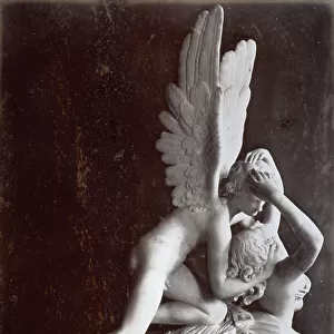 Sculptural group of Cupid and Psyche, famous work by Antonio Canova in the Muse du Louvre in Paris