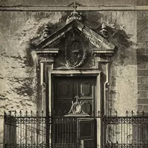 Front view of the portal of the Church of Saint Barbara in Messina