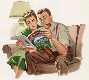 Couple on Couch Date: 1950