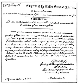 Auto Graph Prints: 13th AMENDMENT, 1865
