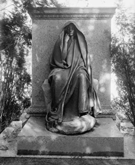ADAMS MEMORIAL. Bronze memorial statue by Augustus Saint-Gaudens, in Rock Creek ADAMS MEMORIAL. Bronze memorial statue by Augustus Saint-Gaudens, in Rock Creek