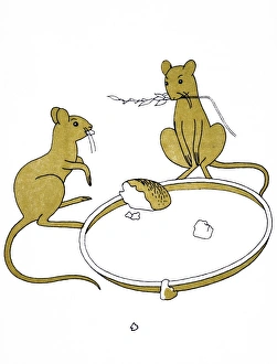 Aesops fable of The Town Mouse and the Country Mouse. Watercolor by Christopher Saunders Aesops fable of The Town Mouse and the Country Mouse. Watercolor by Christopher Saunders