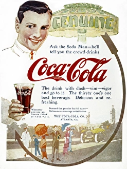 <b class=qtipBold><figcaption>American magazine advertisement</figcaption></b><br>COCA-COLA AD, 1914. American magazine advertisement.<br><em>© none</em> American magazine advertisement