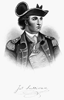 American Revolutionary War army officer. Steel engraving, 19th century American Revolutionary War army officer. Steel engraving, 19th century