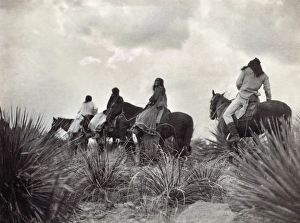 APACHE ON HORSEBACK, c1906. Before the storm
