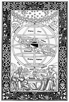 ARMILLARY SPHERE, 1543. Ptolemy (left), the Alexandrian astronomer, and the German mathematician ARMILLARY SPHERE, 1543. Ptolemy (left), the Alexandrian astronomer, and the German mathematician