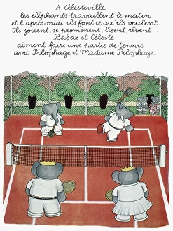 babar king elephants celeste playing tennis celesteville Trending Item 1