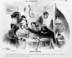 BALZAC: LE PERE GORIOT. Une Pension Bourgeoise. Lithograph illustration, 1840 BALZAC: LE PERE GORIOT. Une Pension Bourgeoise. Lithograph illustration, 1840