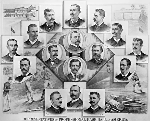 BASEBALL, 1894. Representatives of professional baseball in America. Lithograph, 1894 BASEBALL, 1894. Representatives of professional baseball in America. Lithograph, 1894