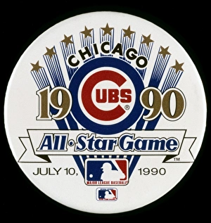 BASEBALL BUTTON. Button commemorating major league baseballs 1990 All-Star Game BASEBALL BUTTON. Button commemorating major league baseballs 1990 All-Star Game