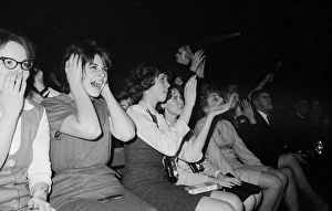 THE BEATLES, 1964. Fans screaming during the Beatles concert at the Washington THE BEATLES, 1964. Fans screaming during the Beatles concert at the Washington