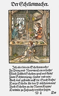 BELL MAKER, 1568. A maker of small bells, to be used for such items as tambourines BELL MAKER, 1568. A maker of small bells, to be used for such items as tambourines