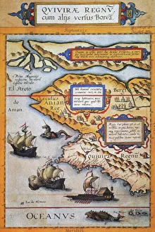 Russian Prints: BERING STRAIT MAP, 1593