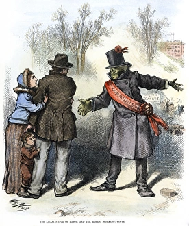 CARTOON: ANTI-LABOR UNION, 1874. The Emancipator of Labor and the Honest Working-People CARTOON: ANTI-LABOR UNION, 1874. The Emancipator of Labor and the Honest Working-People