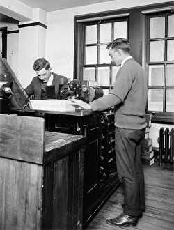CENSUS TABULATOR. American workers counting census data, early 20th century