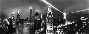 CHICAGO, 1930. A view of the Chicago skyline, as seen from the Tribune Tower, including CHICAGO, 1930. A view of the Chicago skyline, as seen from the Tribune Tower, including
