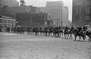 CHICAGO: MOUNTED POLICE. Mounted police in Chicago, Illinois. Photograph by John Vachon CHICAGO: MOUNTED POLICE. Mounted police in Chicago, Illinois. Photograph by John Vachon