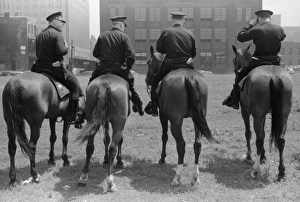 CHICAGO: POLICE, 1941. Mounted police in Chicago, Illinois. Photograph by John Vachon CHICAGO: POLICE, 1941. Mounted police in Chicago, Illinois. Photograph by John Vachon