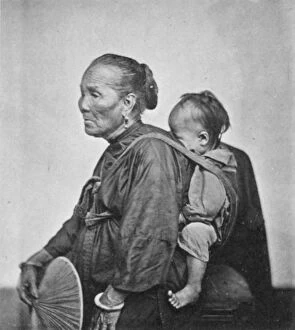 CHINA: BOATWOMAN, 1870s. A Cantonese boatwoman and child, China, 1870s