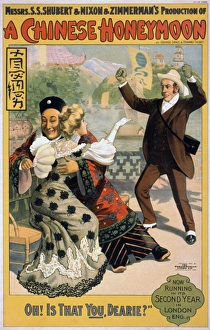 A CHINESE HONEYMOON, c1902. Poster advertising Shubert, Nixon and Zimmermans production A CHINESE HONEYMOON, c1902. Poster advertising Shubert, Nixon and Zimmermans production