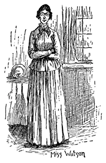 CLEMENS: HUCK FINN. Miss Watson. Drawing by Edward Windsor Kemble for the 1885 CLEMENS: HUCK FINN. Miss Watson. Drawing by Edward Windsor Kemble for the 1885
