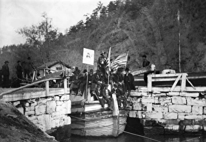 COXEY'S ARMY, 1894. Coxeys Army enters Washington, D.C. Carl Browne (standing center) COXEY'S ARMY, 1894. Coxeys Army enters Washington, D.C. Carl Browne (standing center)