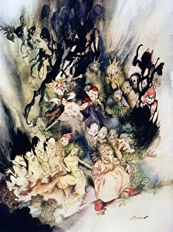 The Dance of the Trolls. Illustration by Arthur Rackham (1867-1939 The Dance of the Trolls. Illustration by Arthur Rackham (1867-1939