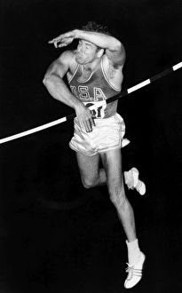 DONALD BRAGG (1935- ). American athlete. Bragg competing in the pole vault event at DONALD BRAGG (1935- ). American athlete. Bragg competing in the pole vault event at