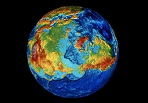 EARTH: TOPOGRAPHY. Digital image of the topography of the Earth EARTH: TOPOGRAPHY. Digital image of the topography of the Earth