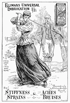 English newspaper advertisement for Ellimans Universal Embrocation, 1895 English newspaper advertisement for Ellimans Universal Embrocation, 1895