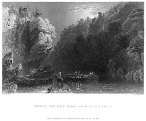 ERIE CANAL VIEW, 1838. Near Little Falls, New York. Steel engraving, 1838 ERIE CANAL VIEW, 1838. Near Little Falls, New York. Steel engraving, 1838