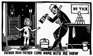 'Father Dear Father, Come Home With Me Now.' Illustration, c1925, by John Held, Jr 'Father Dear Father, Come Home With Me Now.' Illustration, c1925, by John Held, Jr