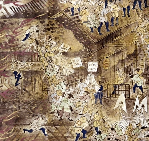 Tokyo Prints: Firefighters work to put out the devastating fire of 1858