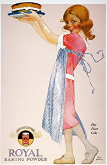 Her First Cake : advertisement for Royal Baking Powder from an American magazine of 1920 Her First Cake : advertisement for Royal Baking Powder from an American magazine of 1920