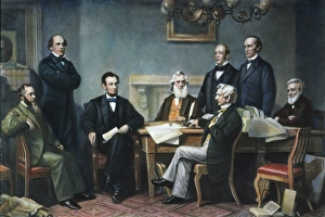 The first reading of the Emancipation Proclamation before Abraham Lincolns cabinet in The first reading of the Emancipation Proclamation before Abraham Lincolns cabinet in