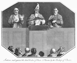 FOXE: BOOK OF MARTYRS. In 1557 at Cambridge, Cardinal Pole reads the sentence against FOXE: BOOK OF MARTYRS. In 1557 at Cambridge, Cardinal Pole reads the sentence against
