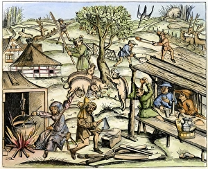 FRANCE: DAILY LIFE, 1517. Country life. Woodcut, French, 1517 FRANCE: DAILY LIFE, 1517. Country life. Woodcut, French, 1517