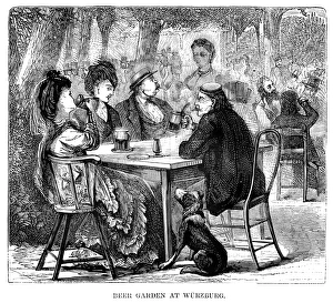 GERMANY: WURZBURG, 1870. Beer Garden at Wurzburg, Germany. Engraving, American, 1870 GERMANY: WURZBURG, 1870. Beer Garden at Wurzburg, Germany. Engraving, American, 1870