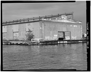 GOWANUS BAY TERMINAL, 1986. New York barge canal, Gowanus Bay Terminal Pier, Brooklyn GOWANUS BAY TERMINAL, 1986. New York barge canal, Gowanus Bay Terminal Pier, Brooklyn