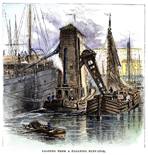 Barge Prints: GRAIN ELEVATOR, 1877