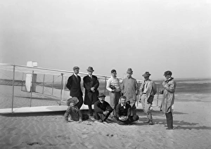 Aeronautical Prints: Group portrait in front of the Wright glider at Kill Devil Hill