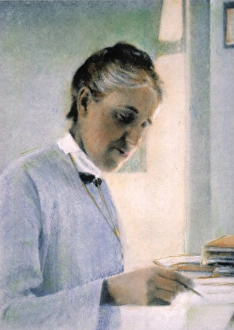HENRIETTA SWAN LEAVITT (1868-1921). American astronomer: oil over a photograph, n.d HENRIETTA SWAN LEAVITT (1868-1921). American astronomer: oil over a photograph, n.d